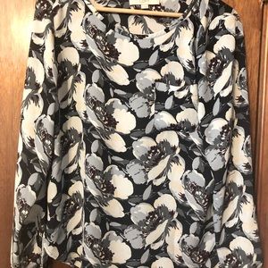 Loft floral blue blouse